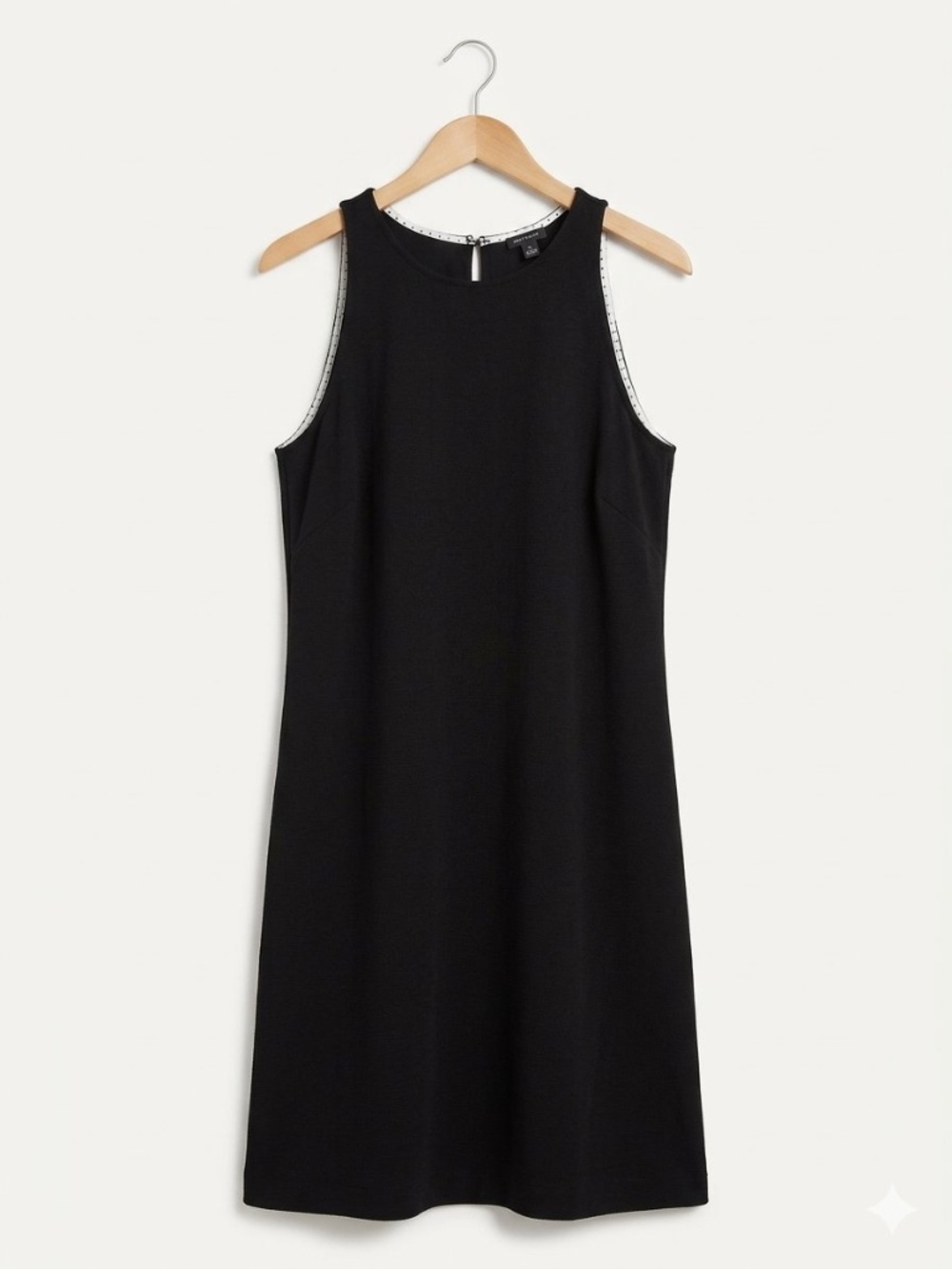 Ann Taylor Black High Neck Halter Shift Dress